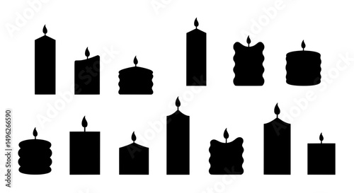 Candle Silhouette Collection: A meticulously crafted compilation of elegant candle silhouettes, each capturing the essence of warmth, light, and serene ambiance.