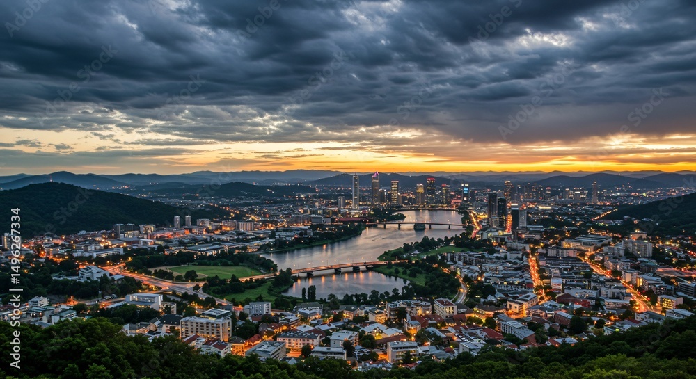 Fototapeta premium the city of heidelberg at sunset