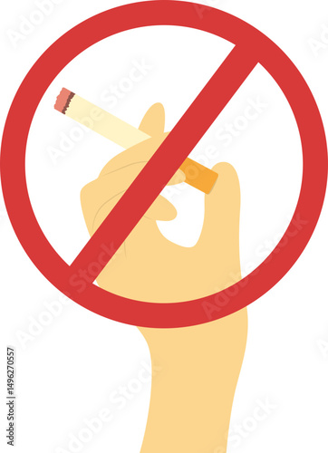 World no tobacco day illustration. No tobacco, no cigarette, love your lungs vector illustration. Vector isolated.