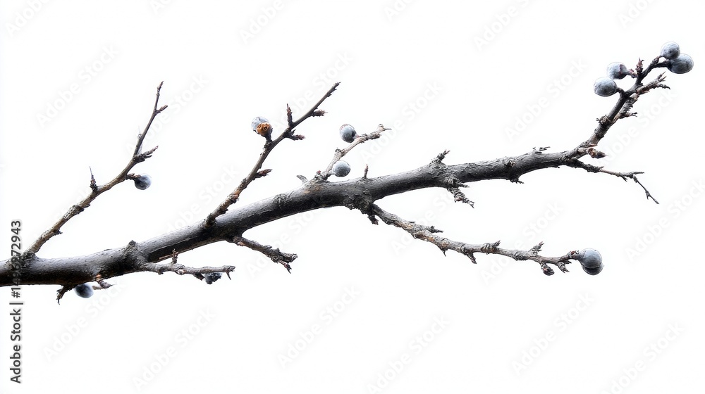 Winter Branch with Sloe Berries Winter Branch with Sloe Berries