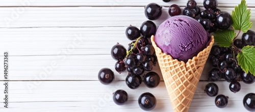 Purple Ice Cream with Black Currants