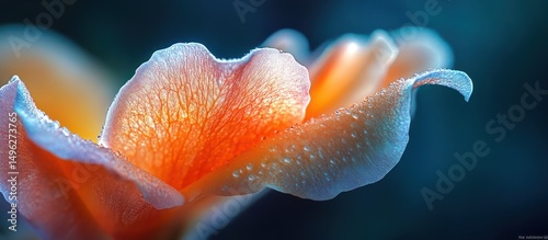 Flower Petal with Dew Drops