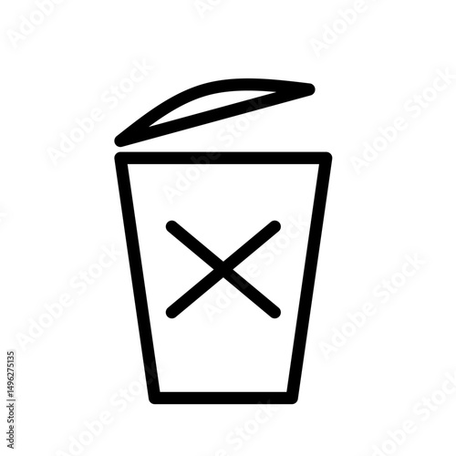 Minimal vector illustration of a trash can icon, ideal for user interface design, app development, delete functions, web tools, and digital cleanup features in modern software environments.