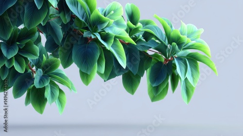 The Serene Beauty of Green Leaves on a Branch