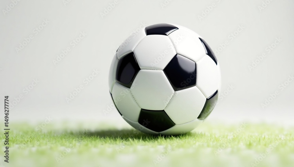 Obraz premium Studio shot of pristine white football on white , perfect, clean background