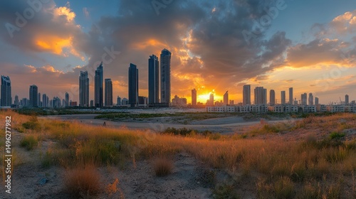 City Skyline at Sunset