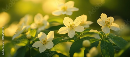 White Flower Blossom in Sunlight