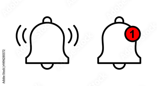 Bell icon vector. Notification sign and symbol for web site design