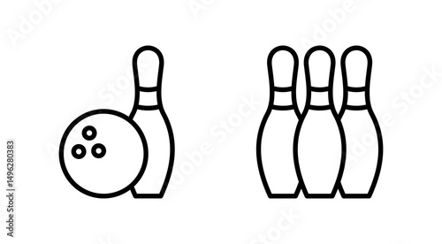 Bowling icon vector. bowling ball and pin sign and symbol.