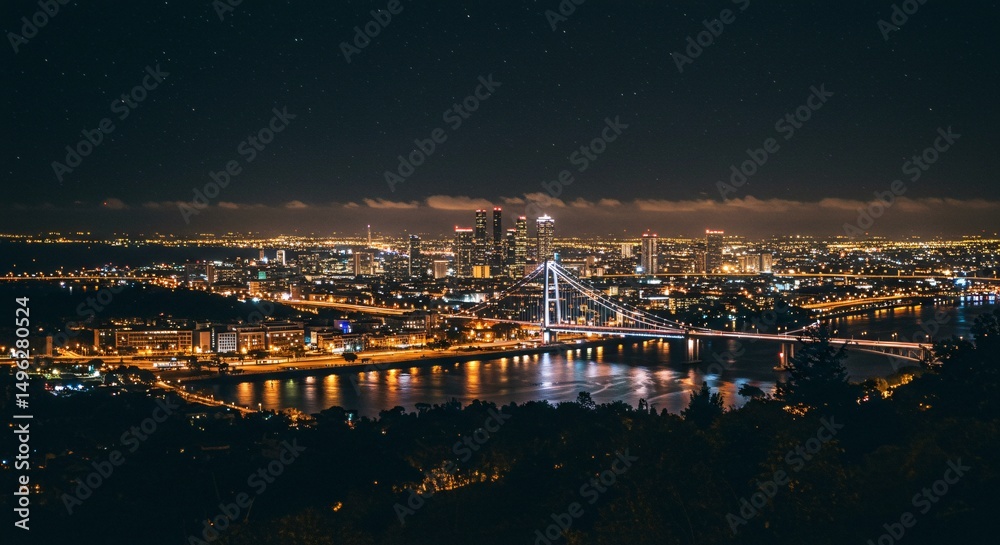 Fototapeta premium a city at night