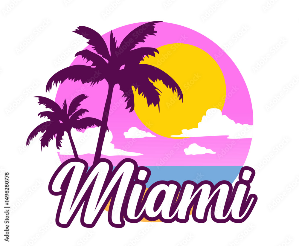 Fototapeta premium miami florida with beautiful sky and beach views