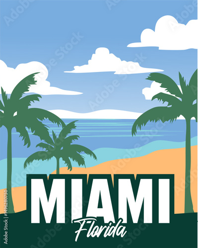 miami florida with beautiful sky and beach views