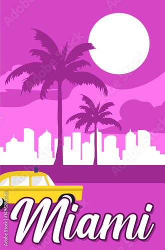 miami florida with beautiful sky and beach views