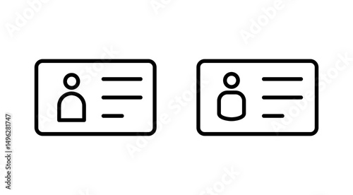 License icon vector. ID card icon. driver license, staff identification card