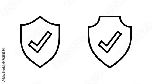 Shield check mark icon vector. Protection approve sign. Insurance icon