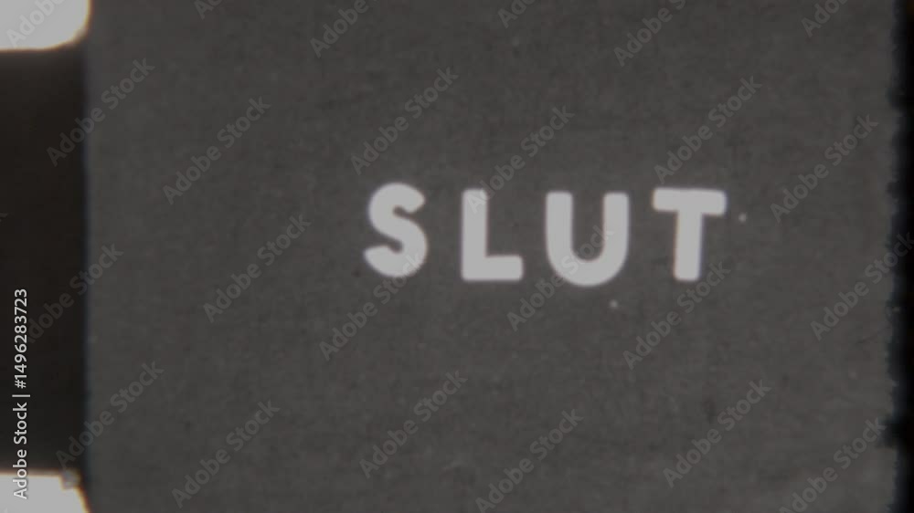 Minimalist End Title Slut In White On Black Background