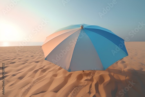 red beach umbrella