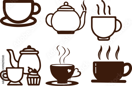 Coffee Cup Silhouettes design 