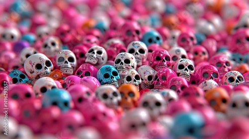 Colorful Skulls Decorations for Day of the Dead