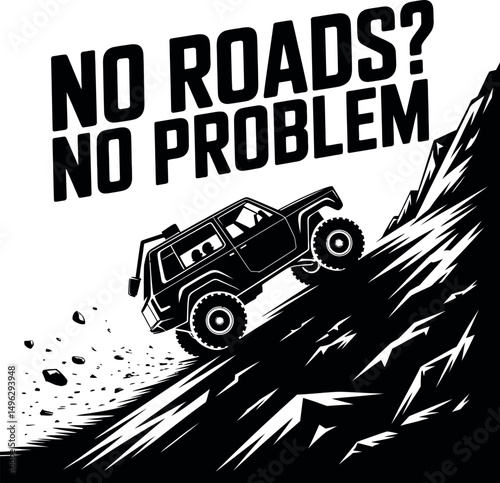 No Roads? No Problem, Truck Driver svg design