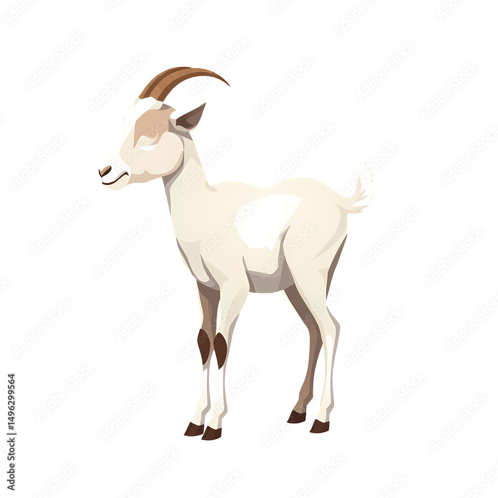 Fototapeta premium goat isolated on transparent background. without eyes
