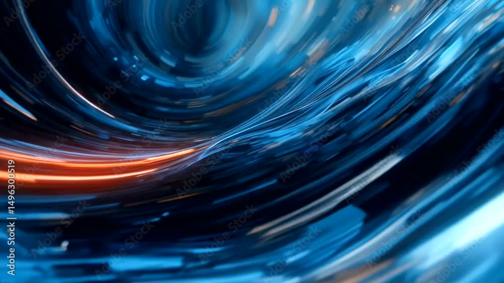 Abstract Swirling Blue and Orange Light Energy Vortex Animation