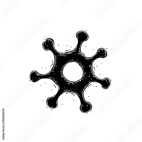 Abstract depiction of cellular structure with rough textured surface design