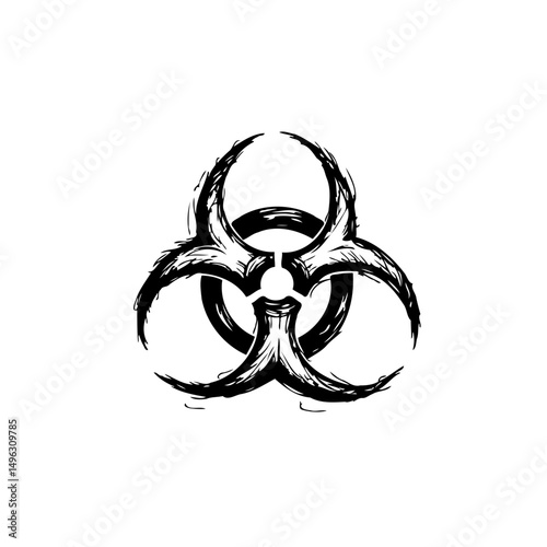 Drawn biohazard symbol conveying danger and warning of biological substances