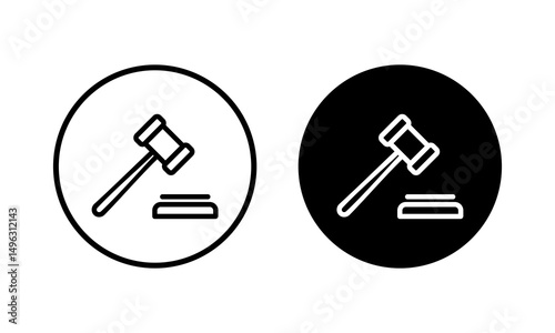 Gavel icon vector illustration. judge gavel sign and symbol. law icon. auction hammer