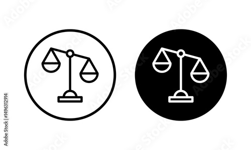 Scales icon vector illustration. Law scale icon. Justice sign and symbol