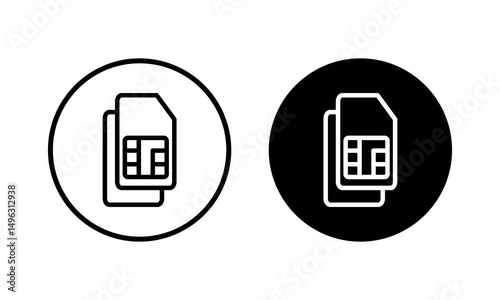 Sim card icon vector illustration. dual sim card sign and symbol