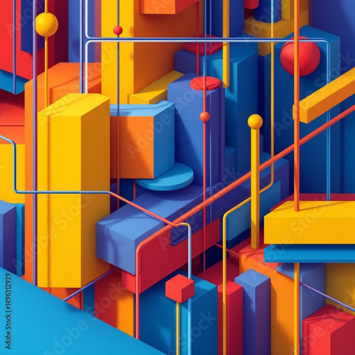 3d render of a factory