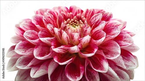 Vibrant Dahlia Flower Isolated on White Background with Full Depth of Field