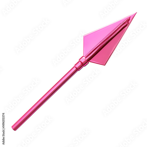 Bold Arrow with Defined Contours in Vivid Fuchsia C Isolated on Transparent Background