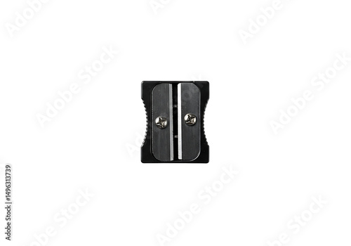 DoubleBladed Black Pencil Sharpener Closeup photo