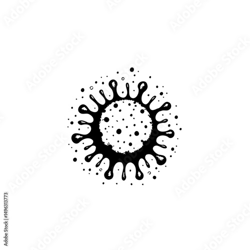 Stylized Viral Silhouette: Abstract Depiction of a Microscopic Organism