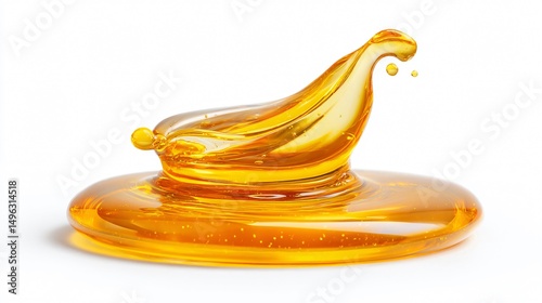 Golden Liquid Drop on White Background for Food Product Advertisement