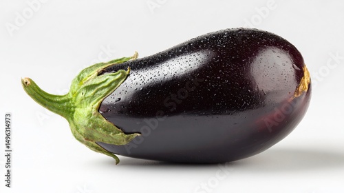 Eggplant Isolated White Background Minimalist Style Photo
