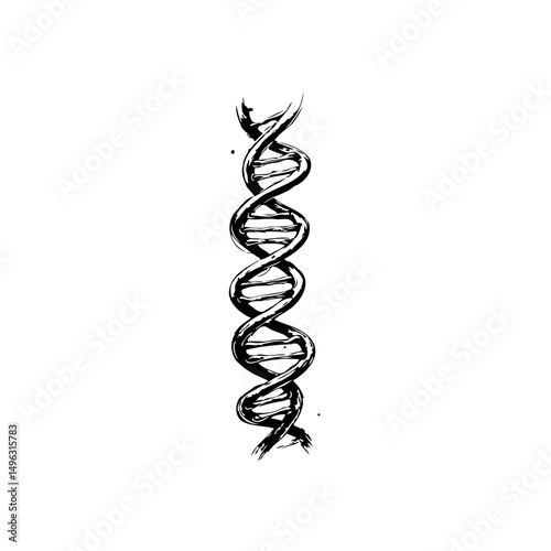 Sketchy rendition of a double helix structure, representing genetic information
