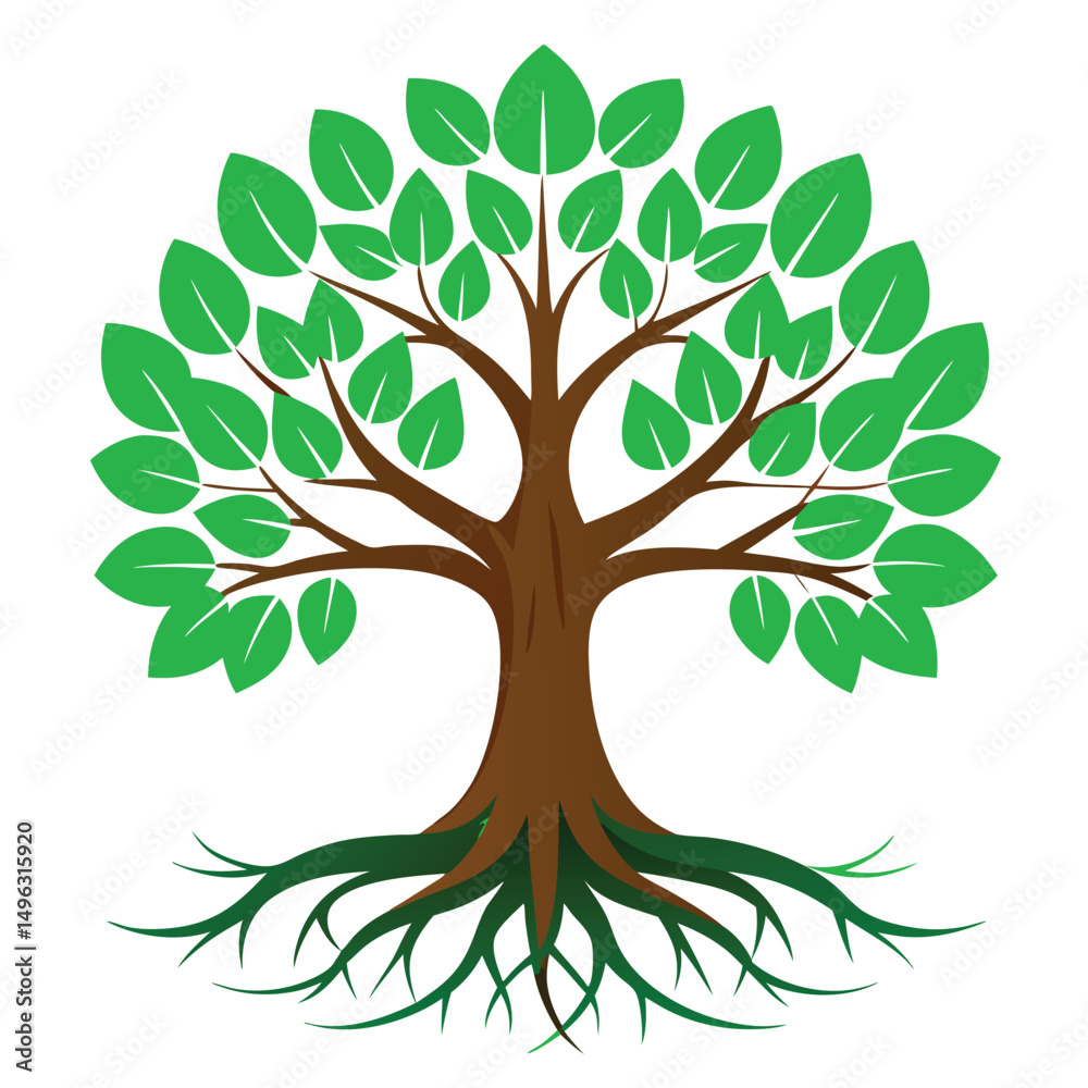 Fototapeta premium A cartoon drawing of a tree