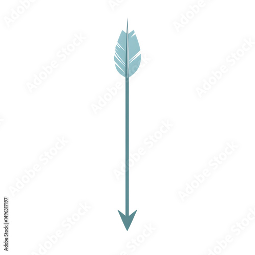 Minimalistic Arrow with a Streamlined Clear Silhouette Isolated on Transparent Background