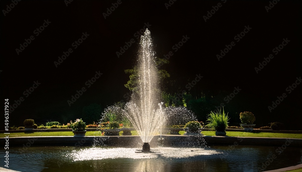 Fototapeta premium elegant garden fountains enhance the serene atmosphere of a peaceful park during sunny afternoon hours
