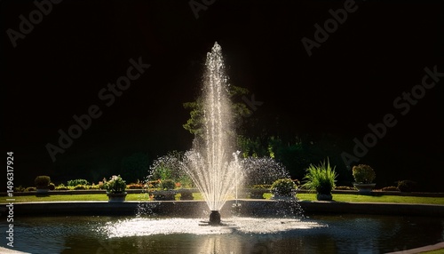 Wallpaper Mural elegant garden fountains enhance the serene atmosphere of a peaceful park during sunny afternoon hours Torontodigital.ca