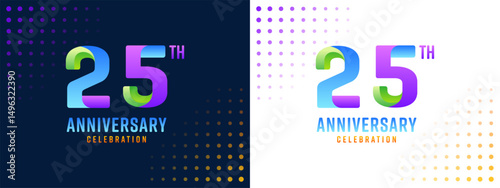 25th anniversary logo with colorful for business, wedding, greeting, background