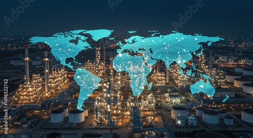 Global Refinery Complex at Night