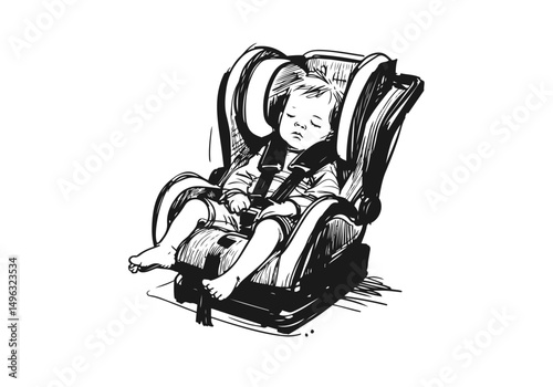 Person sleeping hand drawn vector illustration