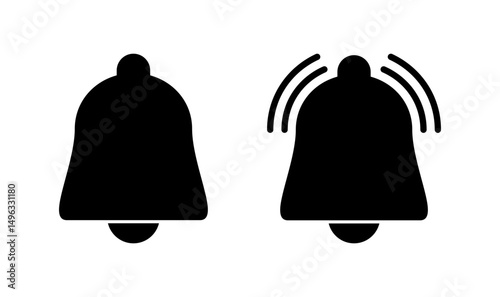 Bell icon logo design. Notification sign and symbol for web site design