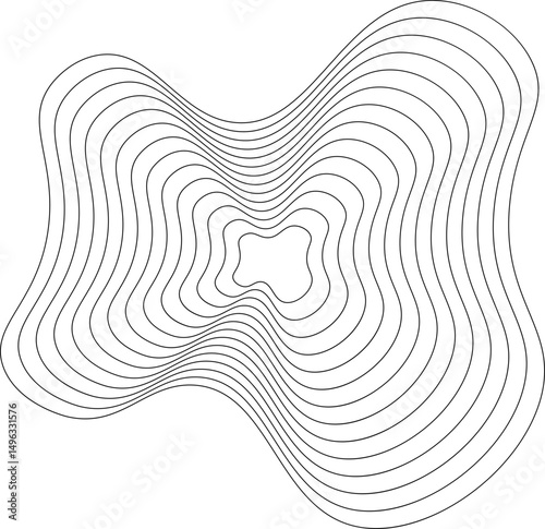 Abstract minimalist line decoration. Contour line style for contemporary abstract art design wall art, wallpaper, home decoration, cover. Vector isolated.
