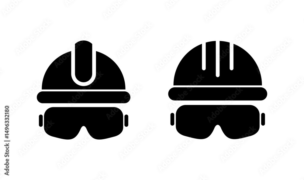 Fototapeta premium Helmet icon logo design. Motorcycle helmet sign and symbol. Construction helmet icon. Safety helmet