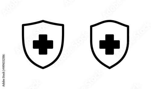 Health insurance icon logo design. Insurance health document sign and symbol